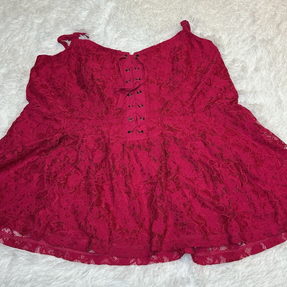 Torrid Rose Pink Lace Corset Lined Sweetheart Neck Cami Tank top NWT Size 3x