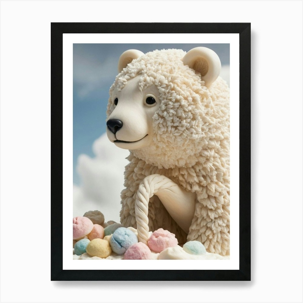 Polar Bear Art Print Framed Wall Decor Canvas Picture Poster  