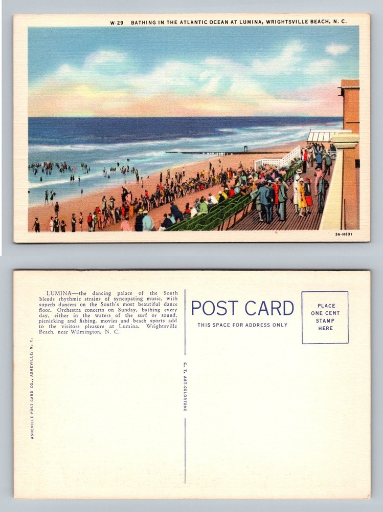 Wrightsville Beach, NC-North Carolina, Bathing at Lumina Vintage Postcard