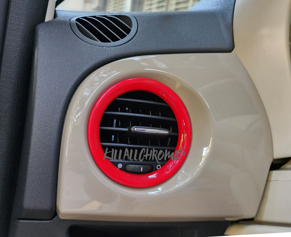 Fiat Gloss Air Vent Trim Covers for Series 3  500Abarth 2007 - 2015 595 - RED
