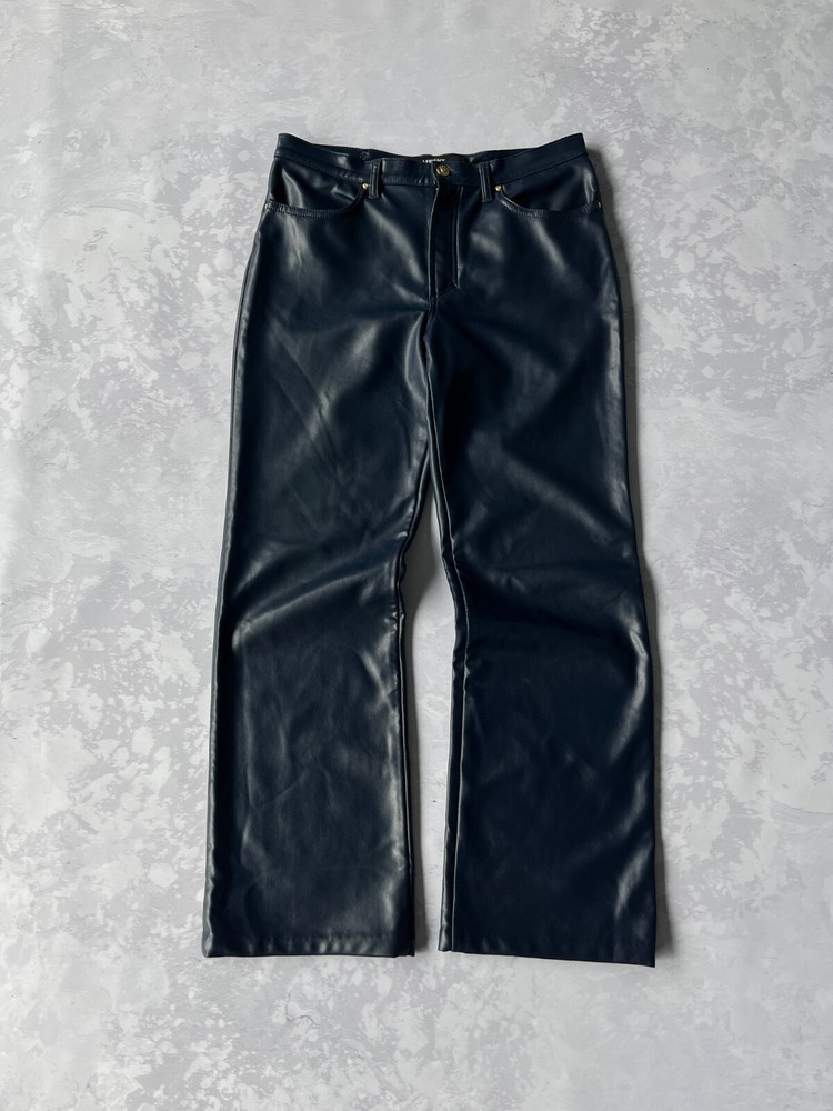Vintage 00s Gianni Versace Jeans Couture Like Leather Blue Pants Men 32