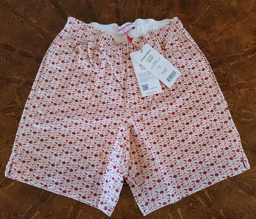 Orlebar Brown Louis Corduroy Drawstring Shorts Men's 30 White Pattern Cotton NEW