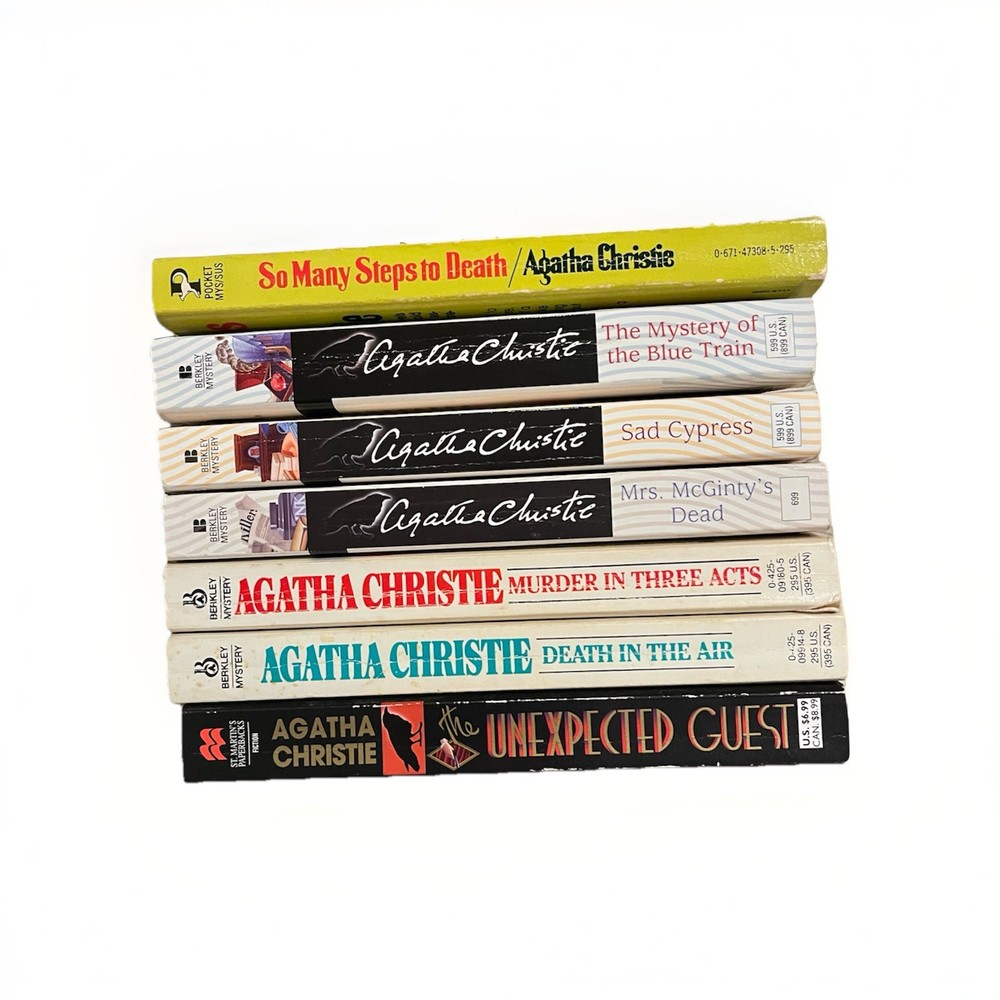 Agatha Christie Lot of 7 Vintage Books Paperback Murder Mystery Mystery Fiction