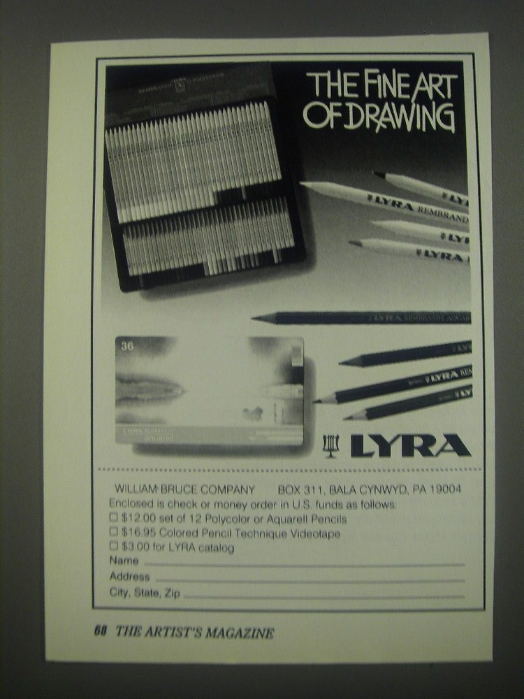 1991 Lyra Pencils Advertisement - The fine art of drawing