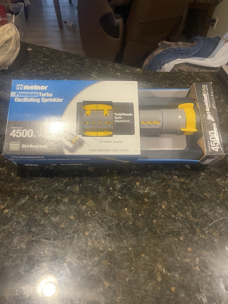 Melnor Premium Turbo Oscillating Sprinkler Covers 4500 Sq Ft Adjustable Lawn Garden  