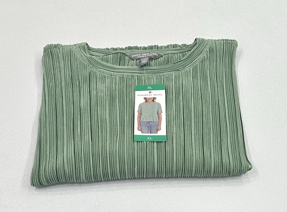 Marc New York Women's Short Sleeve Blouse, Moss, Size XL