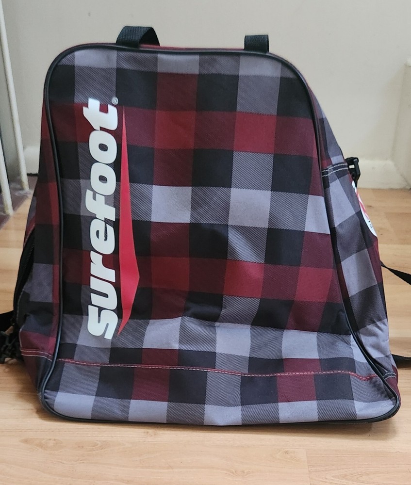 Surefoot Ski Boot Bag Red Black Plaid 18x16