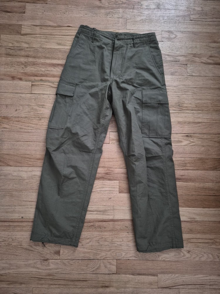 Orslow Vintage Fit 6 Pocket Ripstop Army Green Cargo Pants Made In Japan