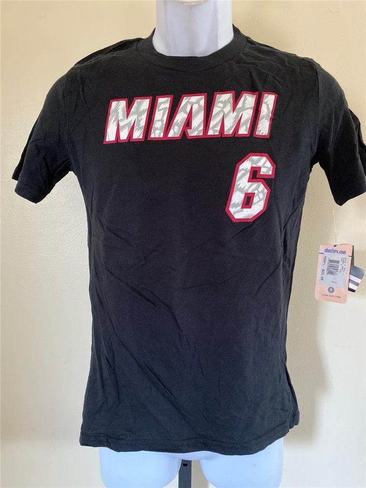 New Miami Heat #6 Lebron James Youth Size M Medium Black Shirt