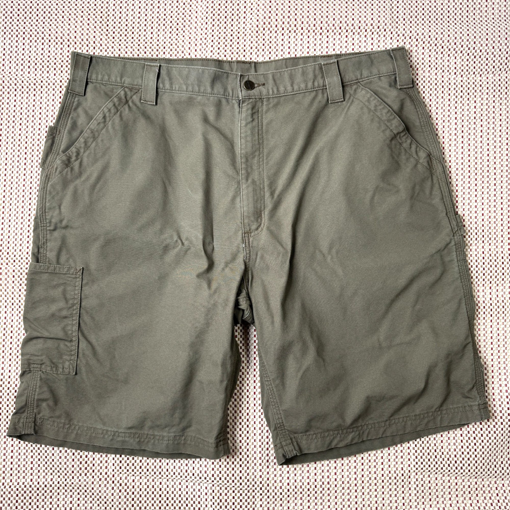 Carhartt Original Fit Cargo Work Shorts Mens 42 Olive Gray Utility Canvas Cotton