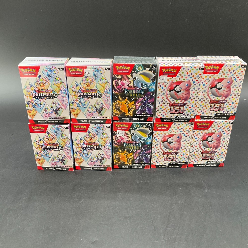 Pokemon TCG Booster Bundle Lot (4) 151 w/Display (4) PRE EN (2) Paldean FatesSEALED