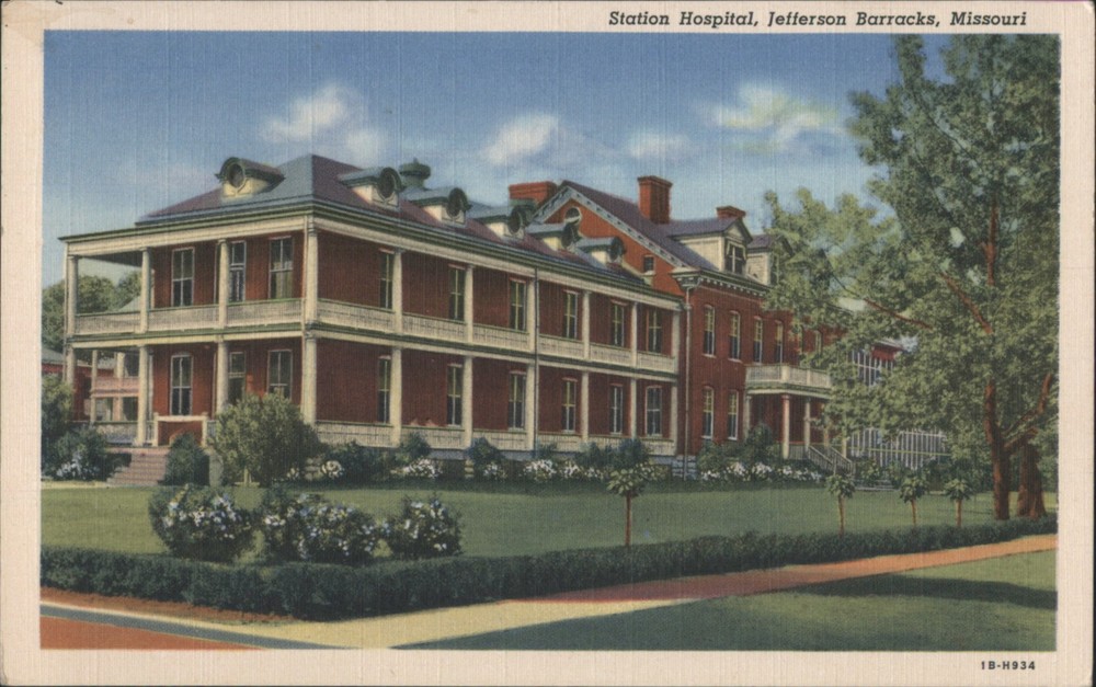 St. Louis, Missouri MO Station Hospital, Jefferson Barracks Teich Postcard