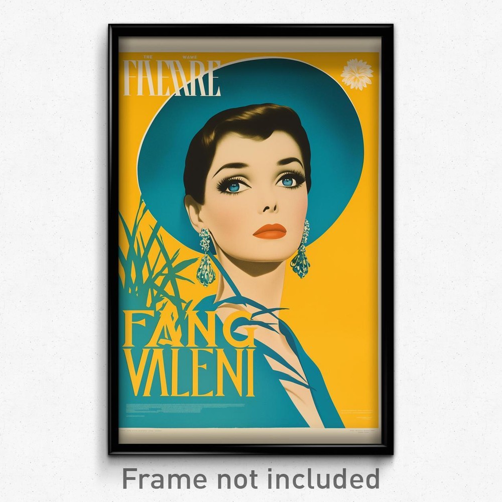 Vintage French Movie Poster - Caring Woman Lovely Green Film Art Print