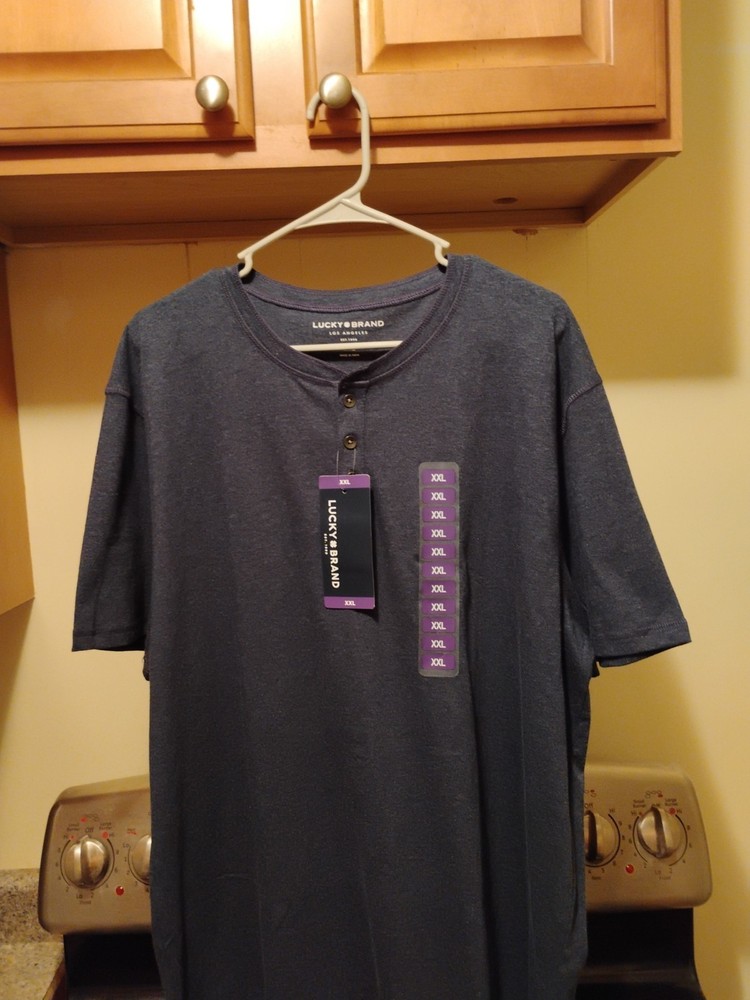 Lucky Brand Los Angeles Men's 2XL Navy Short Sleeve Shirt