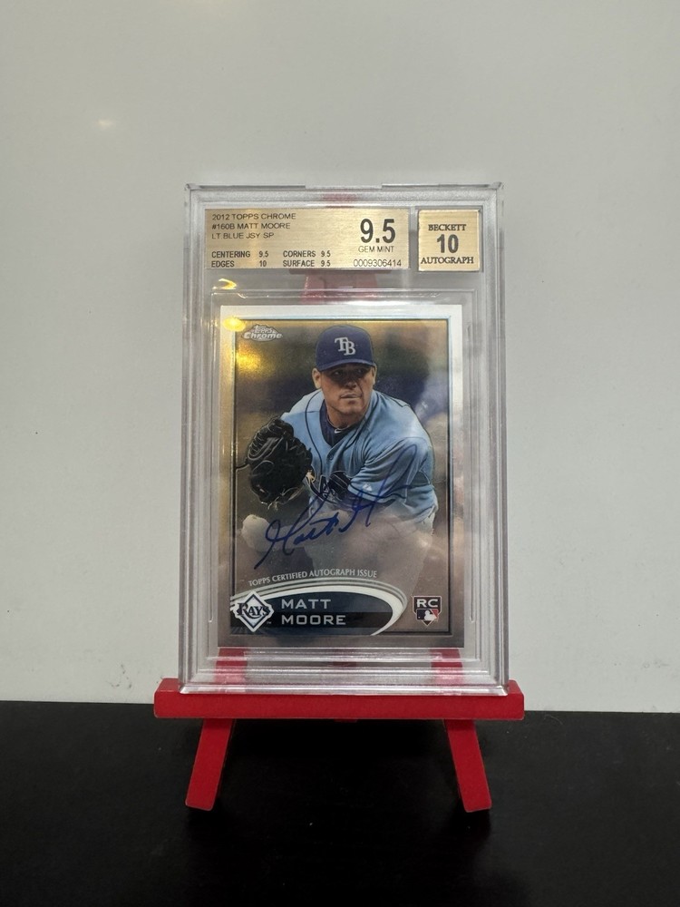 Topps 2012 Chrome Matt Moore Autograph Rookie #160 BGS 9.5 Tampa Bay Rays