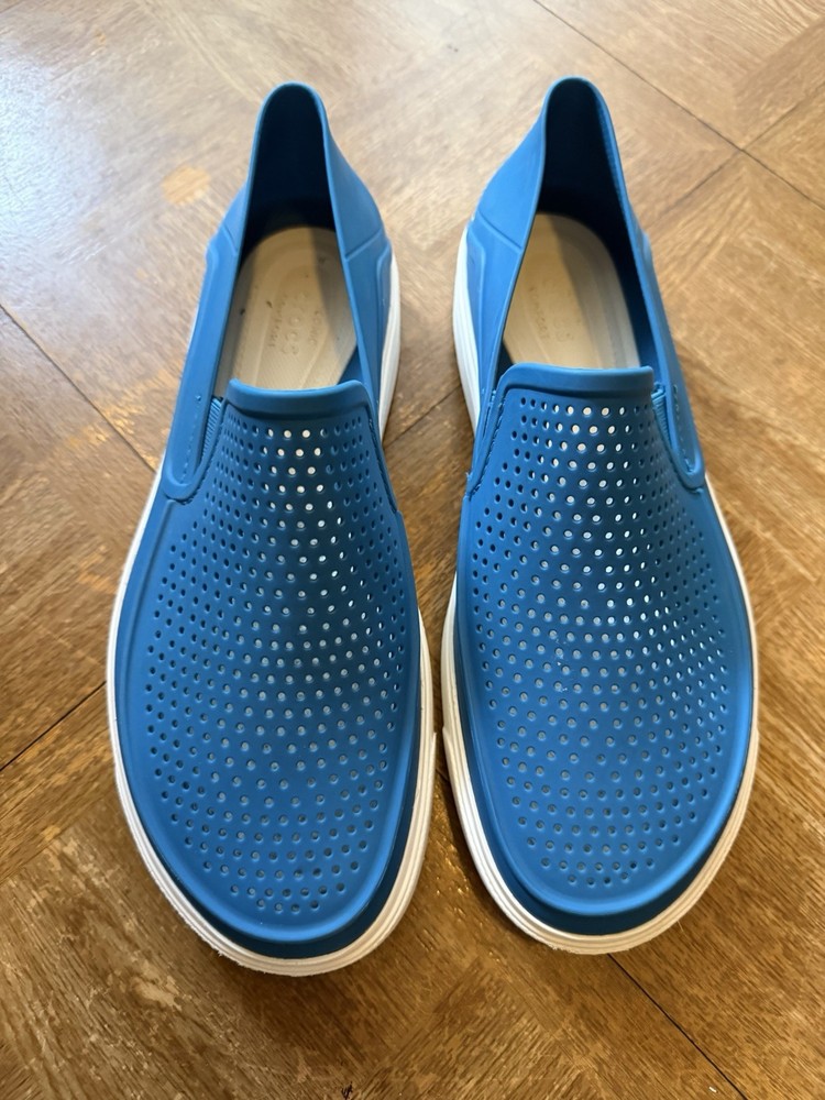 Crocs Citilane Roka Slip on Shoes Size 9 Men Vibrant Blue/White Lightweight