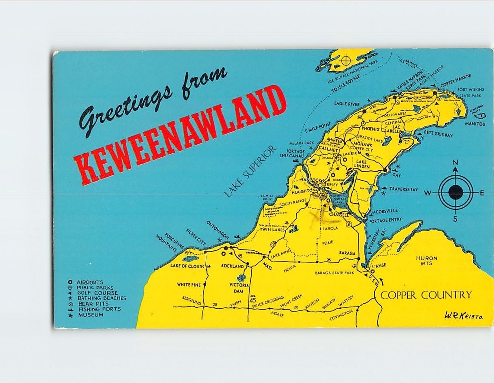 Postcard Greetings from Keweenawland Michigan USA