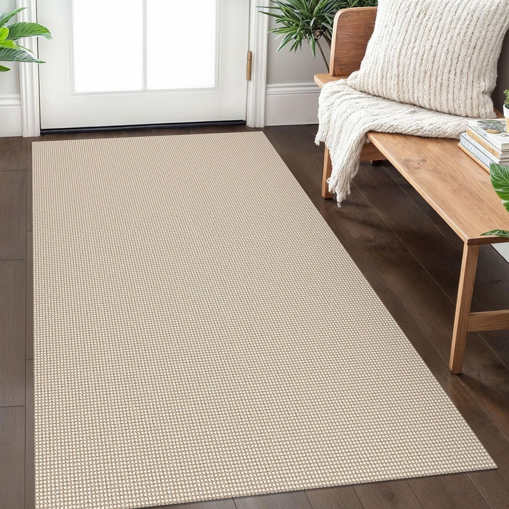 Washable Area Rug 3x5 Non Slip Rubber Backed Woven Rugs for Entryway Rugs Ind...