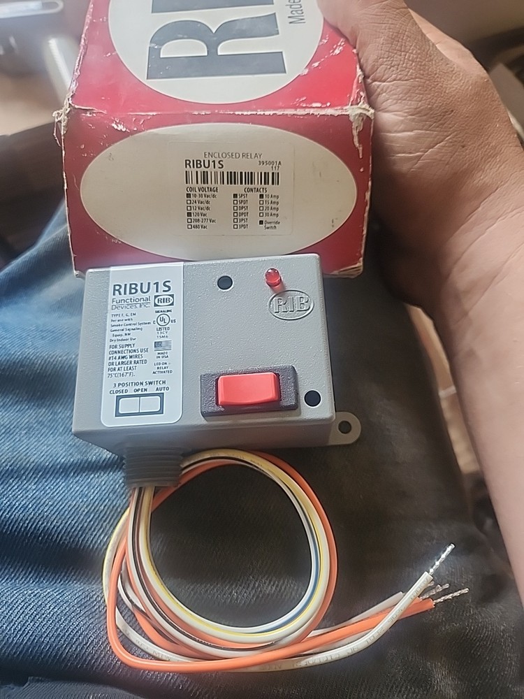 💥New Rib Functional Devices Ribu1S Enclosed Pilot Relay 10A 10-30Vac/Dc 120 Vac