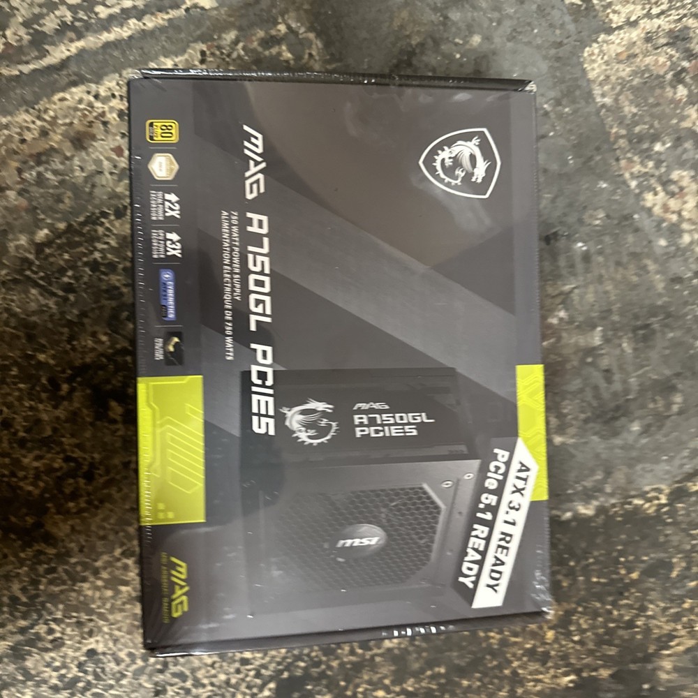 MSI MAG A750GL PCIE5 750W Gaming Power Supply ATX 3.1/PCIE 5.1 Ready 80 + Gold