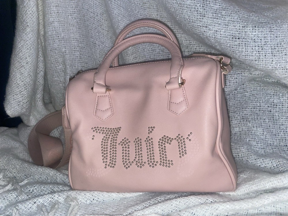 Y2K Vintage Light Pink Large Juicy Couture Rhinestone Crossbody Purse
