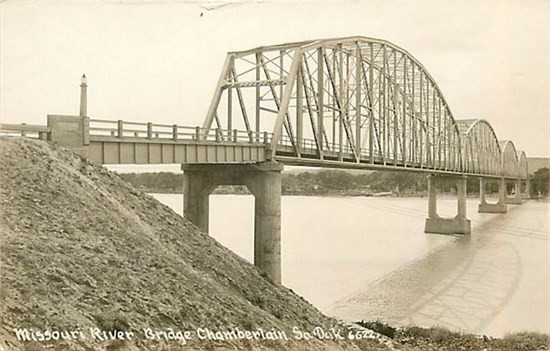 SD, Chamberlain, South Dakota, RPPC, Missouri River Bridge