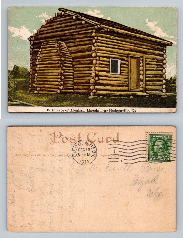 Hodgenville, KY-Kentucky, Abraham Lincoln Birthplace Log Cabin Vintage Postcard