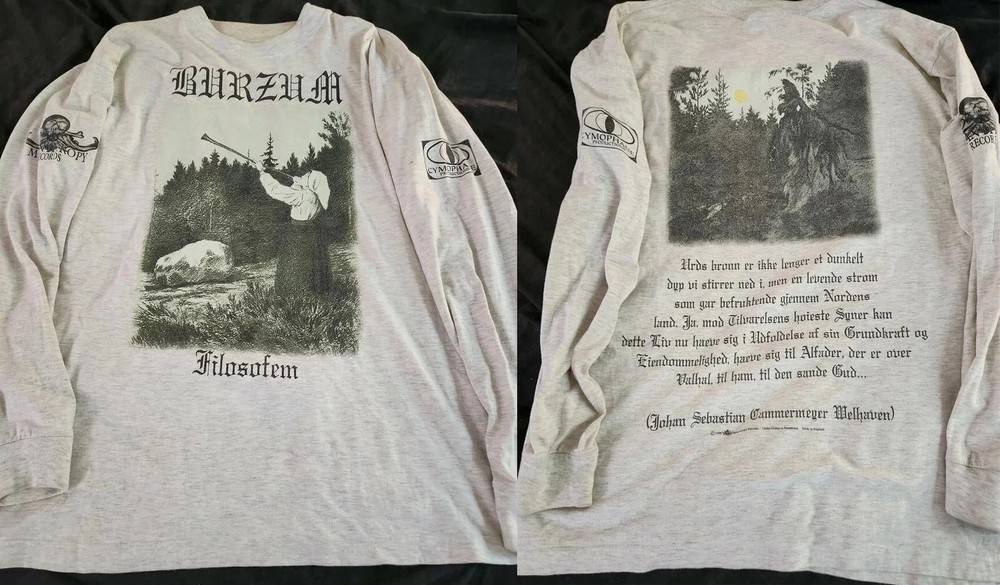 Vintage 1998 1Burzum Filosofem Misanthropy Records Cotton Long Sleeve T-shirt