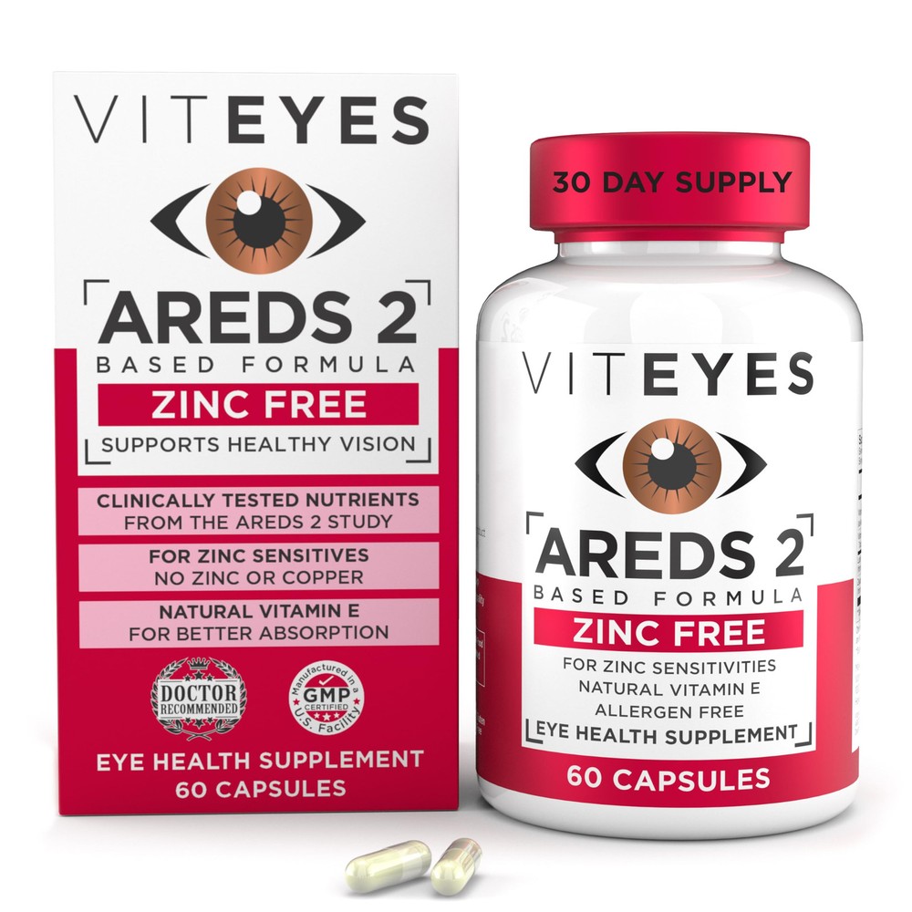 Lutein Zeaxanthin Eye Health Support Vision 60 Capsules Vitamins C E Zinc Free