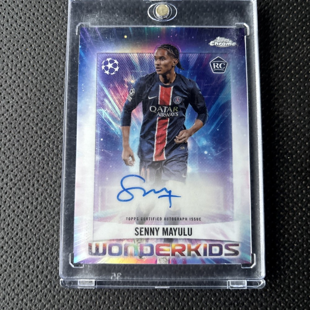 2024-25 Topps Chrome Wonderkids Auto Senny Mayulu RC PSG Champions League