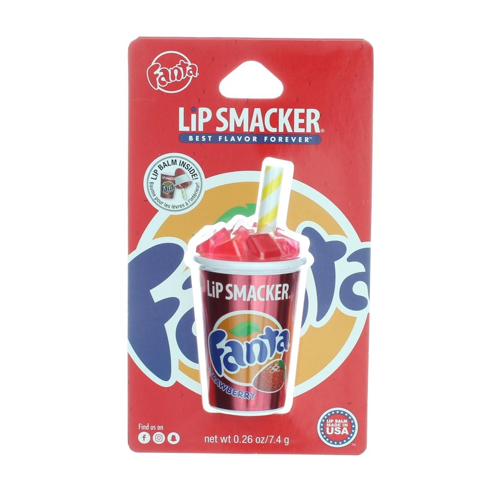 2 Pack Lip Smacker Fanta Strawberry Lip Balm 0.26 oz Beverage Cup