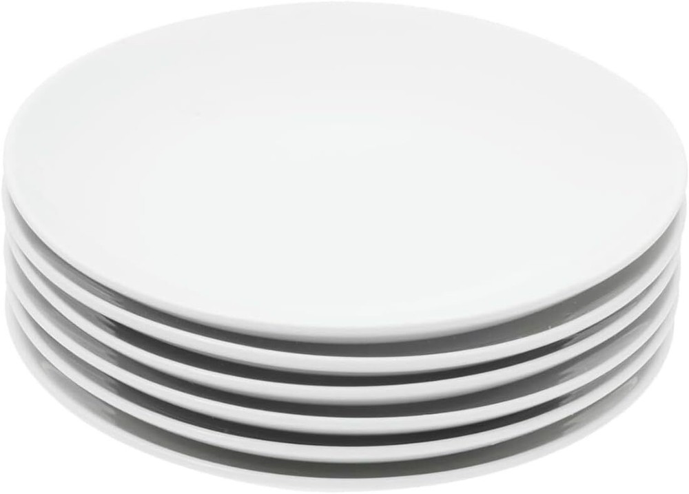 Miicol Ceramic Appetizer Plates Set of 6, White Dessert Plates 8 Inch, Small for