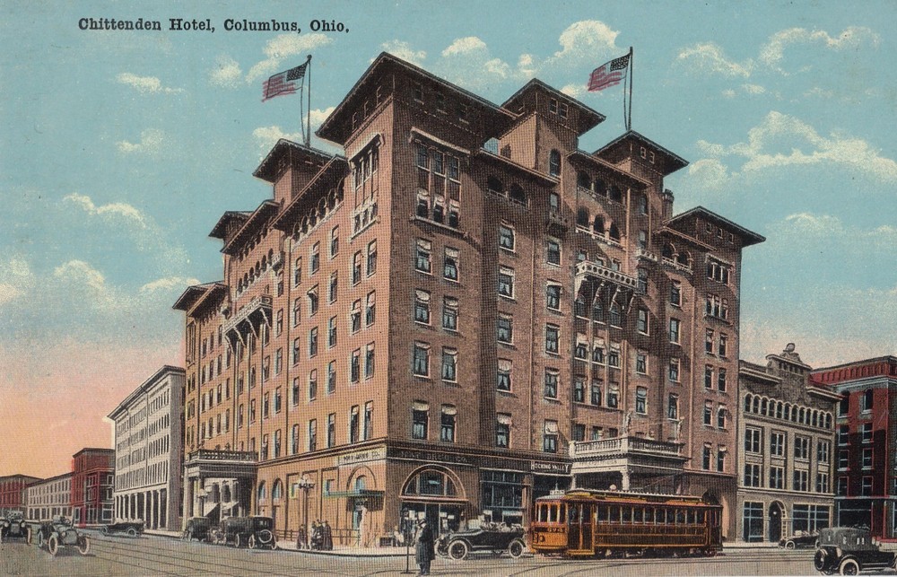 Columbus OH Chittenden Hotel DB Postcard TROLLEY  UNPOSTED EXCL