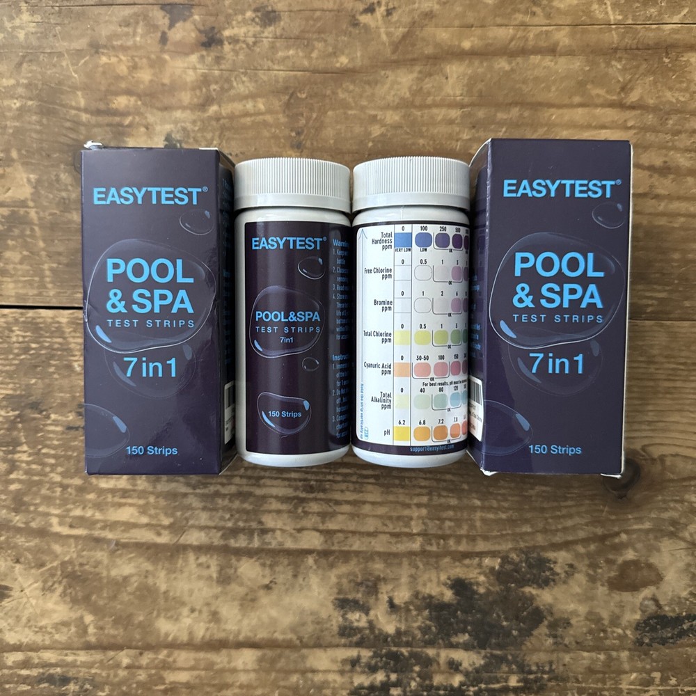 2 Easytest 7 Way Pool Test Strips 150×2 Strips Water Chemical Testing Hot tub