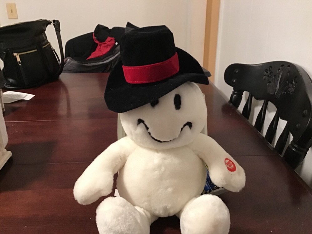 Vintage Smiley Giggling Singing Animated SNowman