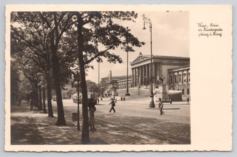 Wien Austrian Parliament Building Ringstrasse Vienna Zeiss Lens Postcard