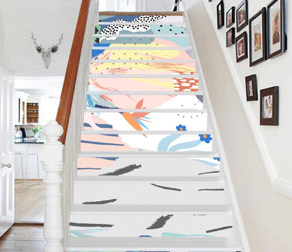 3D Abstract Graffiti AZ486 Stair Risers Decoration Mural Vinyl Wallpaper Kay-image