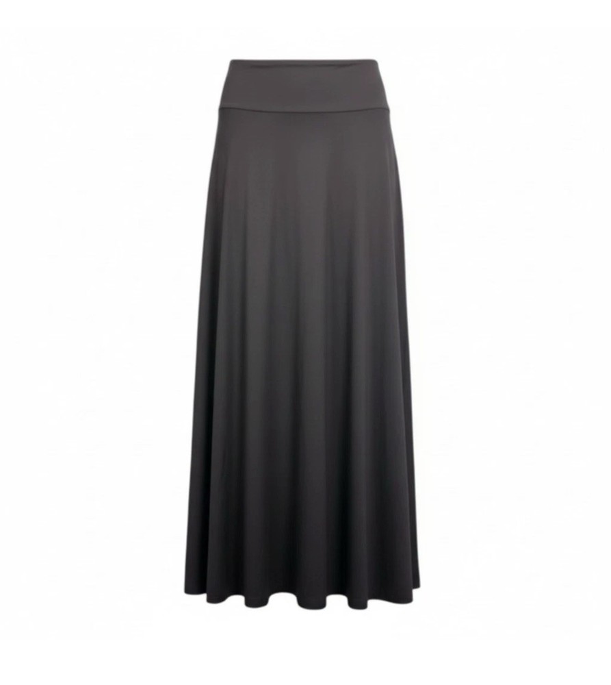 Lily White Womens XS Black Maxi Skirt Soft Stretch Pull On A-Line NEW