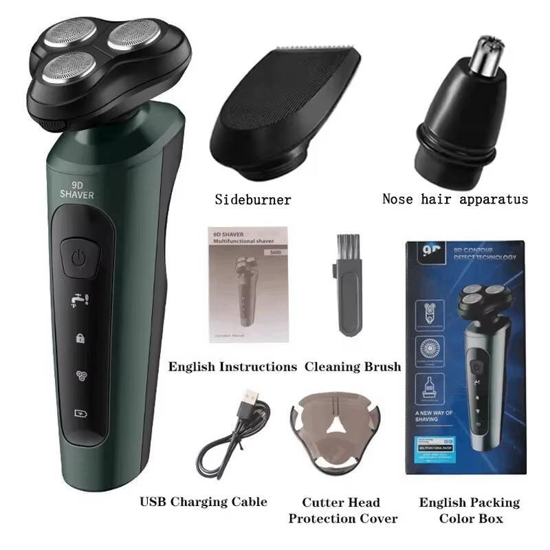 Men's Waterproof Electric Shaver for Wet & Dry Use with Rechargeable Battery