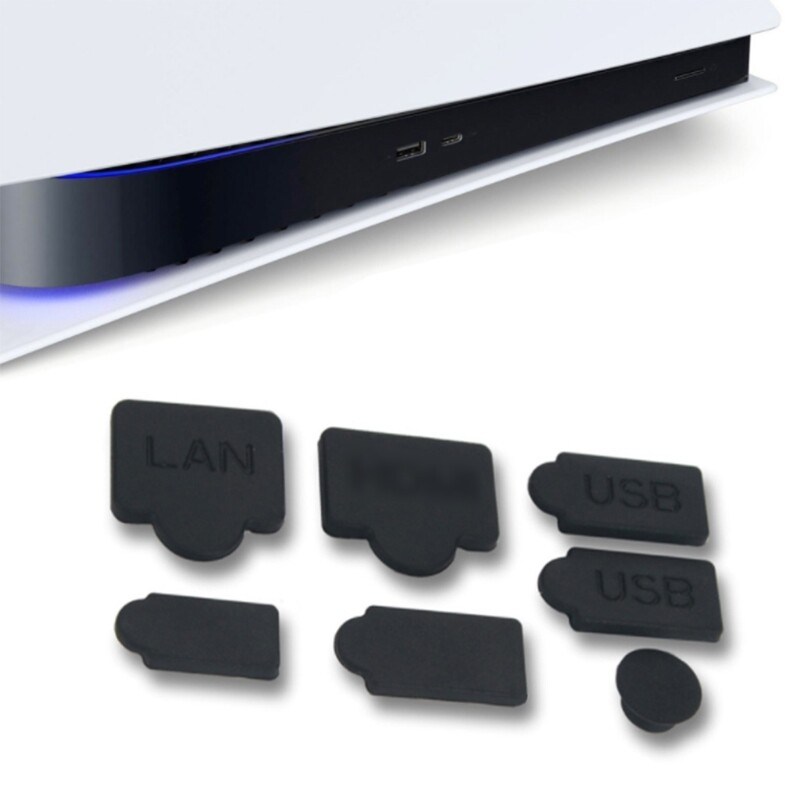 Dust Plugs Set for Console 7Pcs USB HDM Anti Dust Covers
