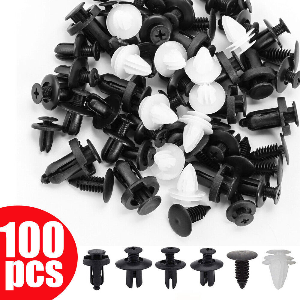 100PCS Retainer Clips Body Bumper Rivet Retainer Trim Molding Push Pin Clips kit