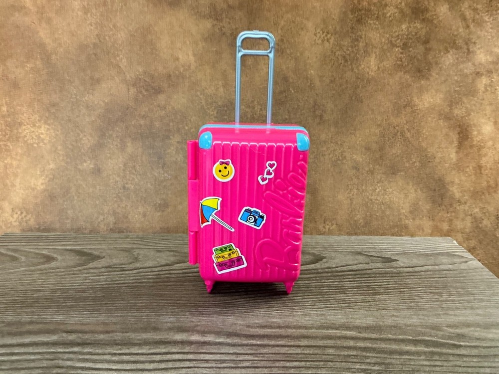 Mattel Barbie Doll Pink Luggage Suitcase Accessory Set Lot