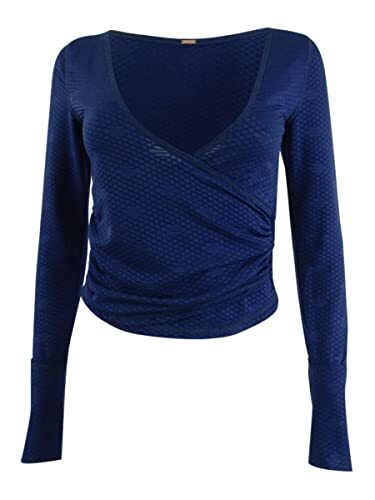 Free People NWT Women's Long Sleeve Penny Top Ink Combo Blue Size XS (0-2)