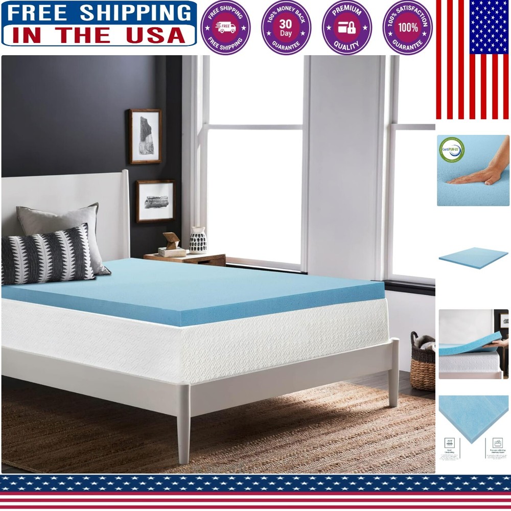 Soft 2-Inch Gel Memory Foam Topper - Superior Comfort for Full Mattresses