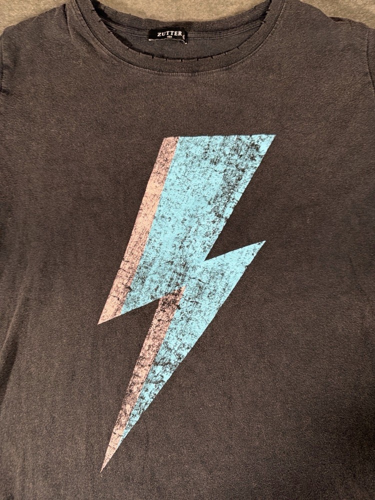 Zutter USA Lightning Bolt T Shirt Men’s Large Black Graphic Tee