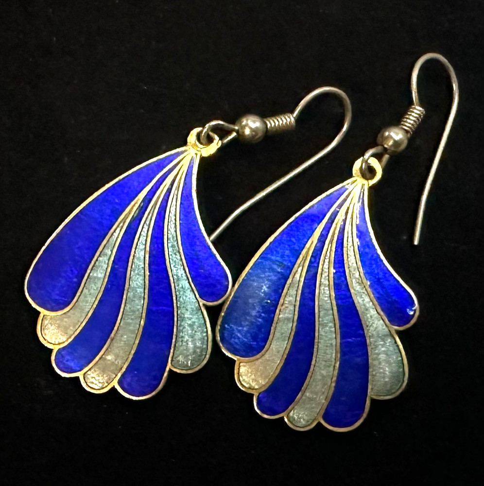 Vtg Costume Gold Tone Enamel Shell Look Pierced Earrings Jewelry Lot I