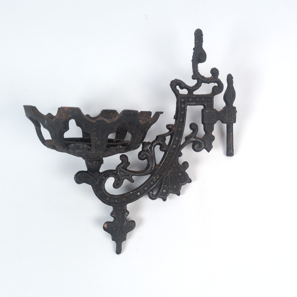 Antique Victorian Cast Iron Wall Mount Bracket Lamp No Bracket A