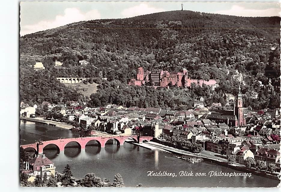 Postcard Blick vom Philosophenweg Heidelberg Germany