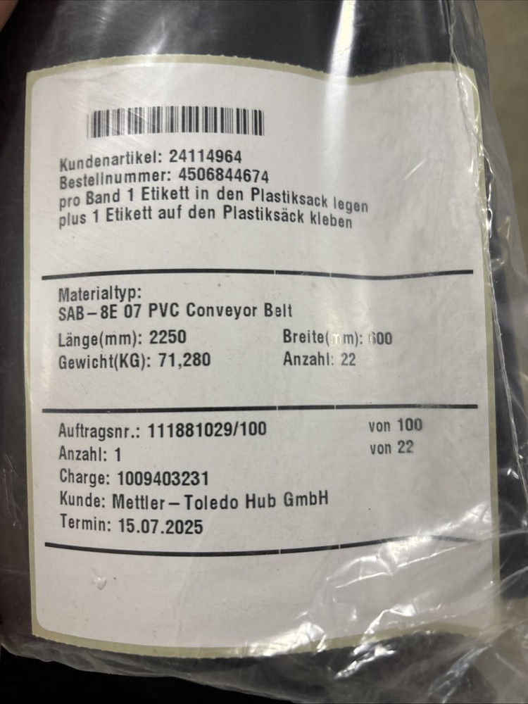 SAB-8E 07 PVC Conveyor Belt (Habasit type)