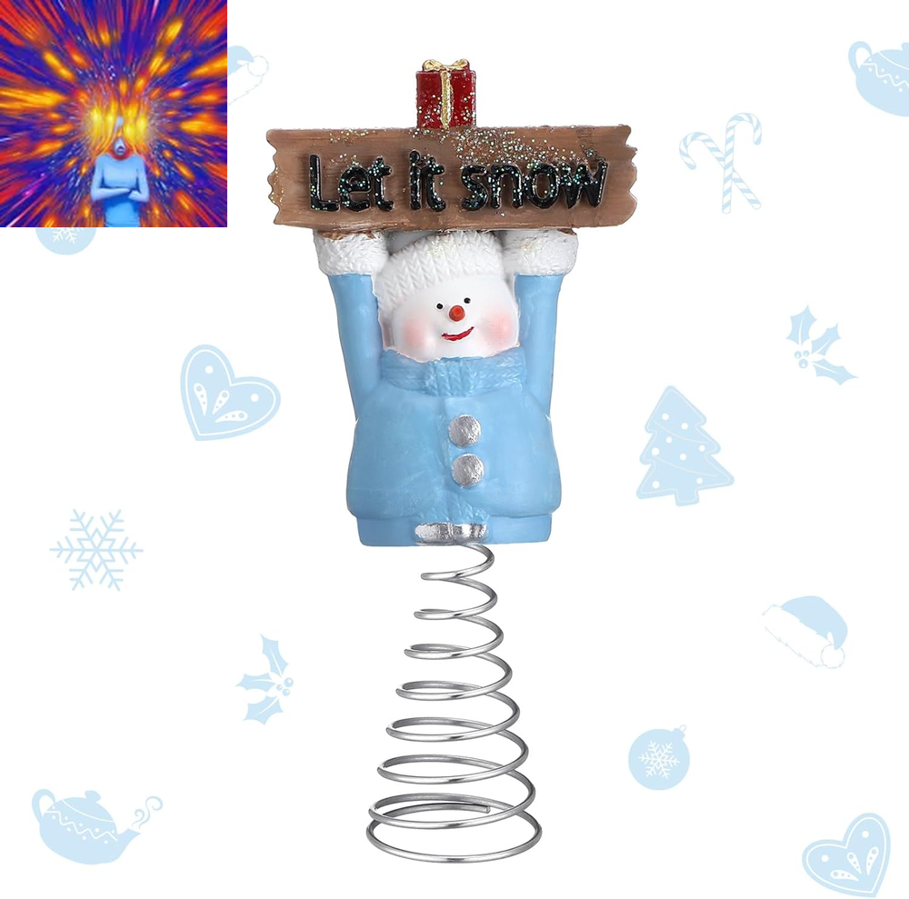 Snowman Mini Christmas Tree Topper 4 Inches Let It Snow Winter Resin Snowman Orn